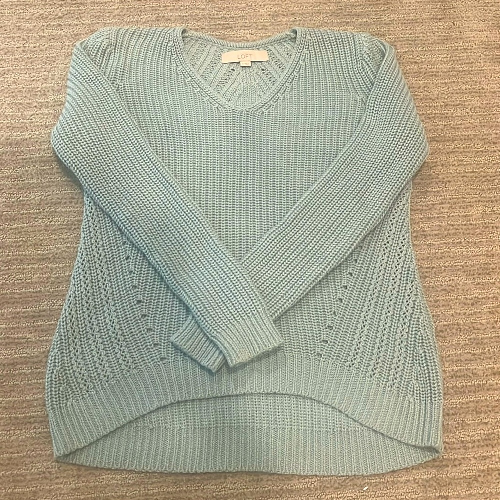 Loft | Pointelle Ribbed Sweater